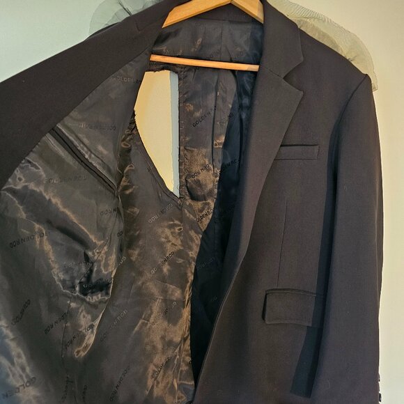 Golden Rod Black Statement Blazer with Back Cut-Outs & Tulle Ruffle – Size M/L - Picture 3 of 7